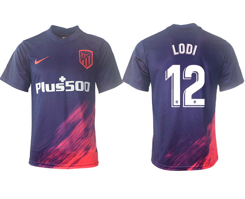 Men 2021-2022 Club Atletico Madrid away aaa version purple #12 Soccer Jersey